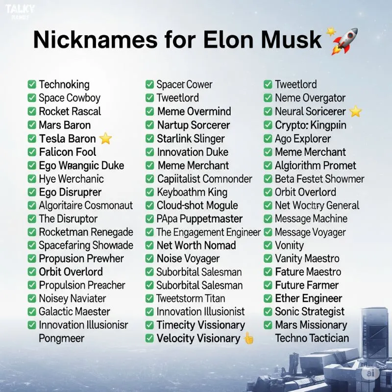 Nicknames for Elon Musk
