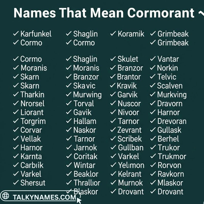 Names That Mean Cormorant