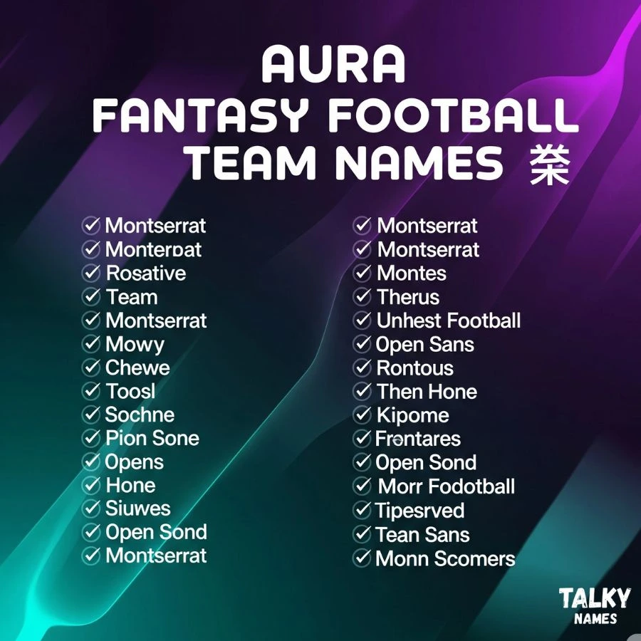 Aura Fantasy Football Team Names