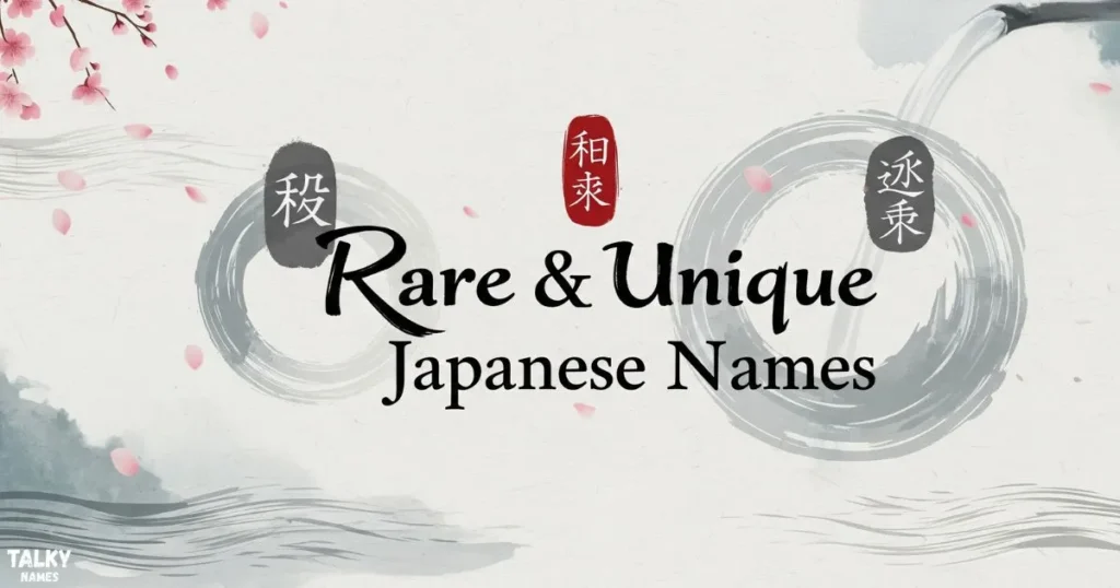 Aesthetic collage of rare and beautiful Japanese names written in kanji and romaji
