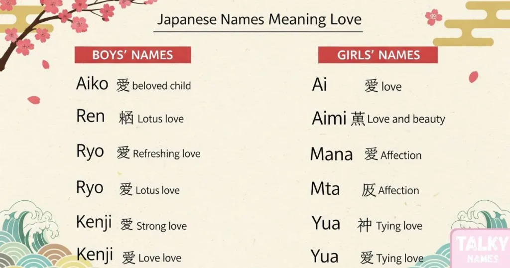 Japanese Girl Names Meaning Love
