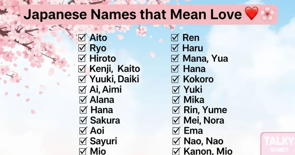Japanese Names that Mean Love