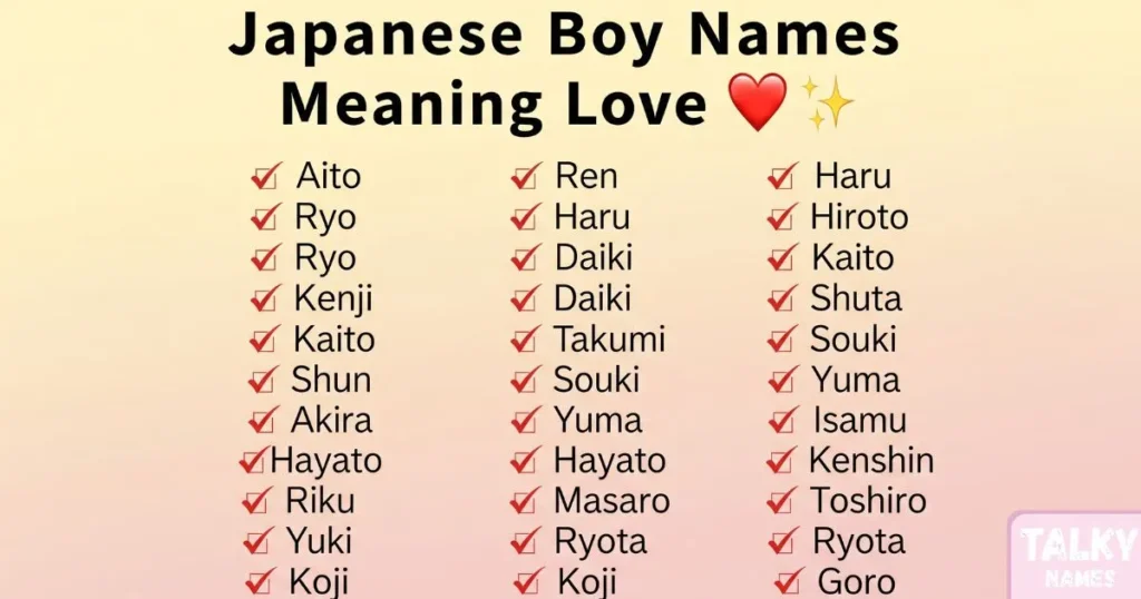 Japanese Boy Names Meaning Love