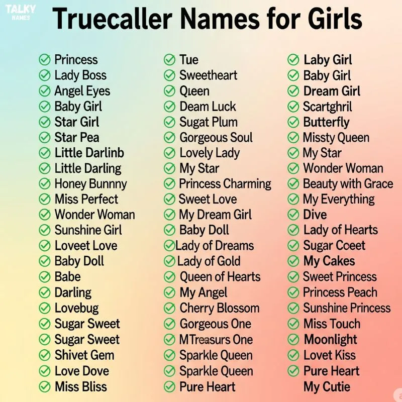 Truecaller Names for Girls