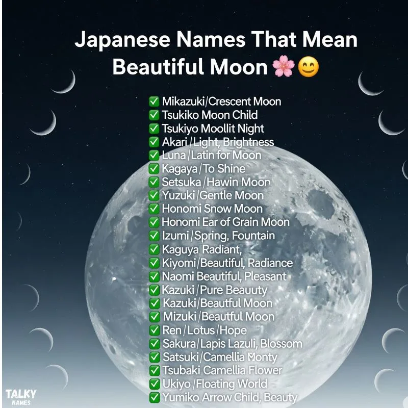Japanese Names That Mean Beautiful Moon