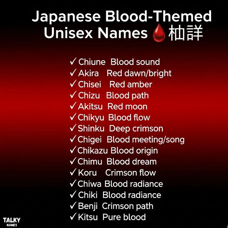Japanese Blood-Themed Unisex Names