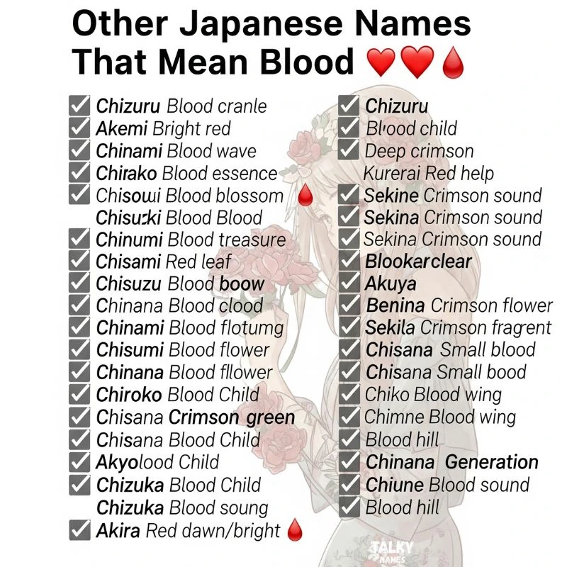 Other Japanese Names That Mean Blood