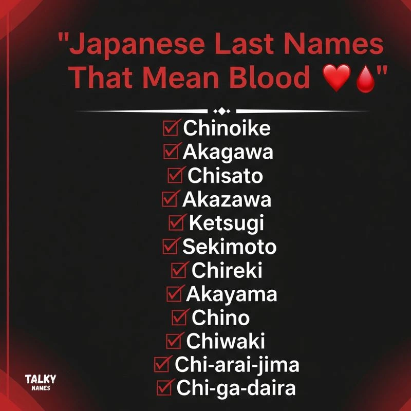 Japanese Last Names That Mean Blood