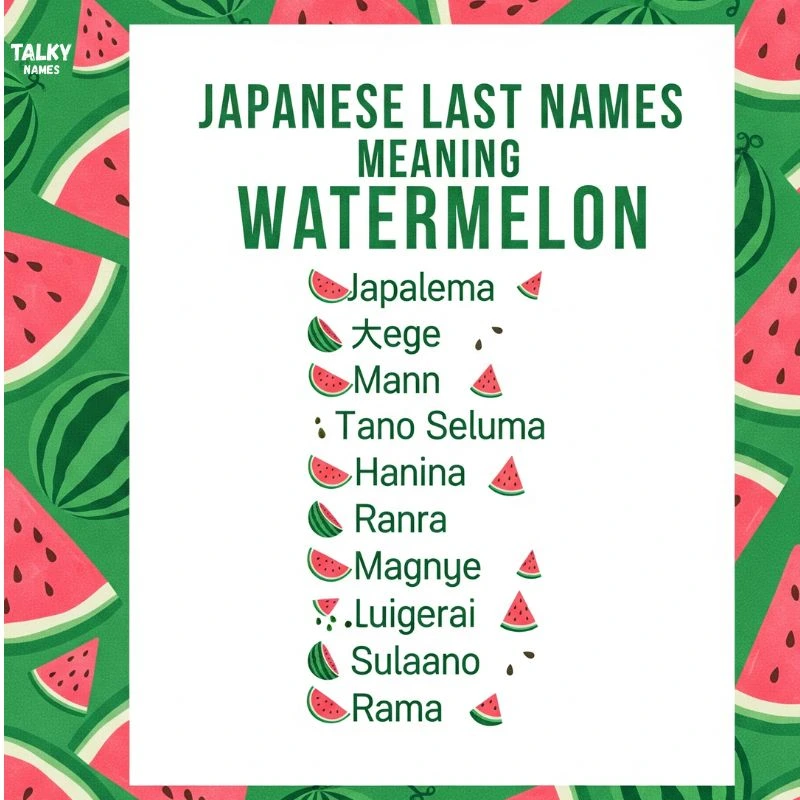 Japanese Last Names Meaning Watermelon