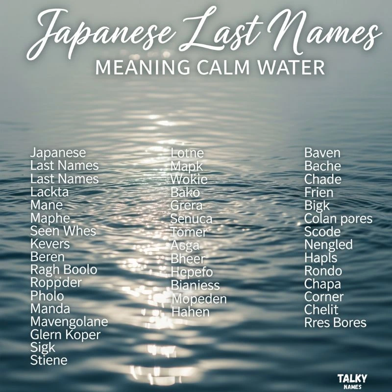 Japanese Last Names Meaning Calm Water 