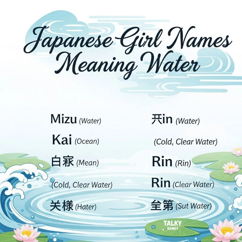 Japanese Girl Names Meaning Water