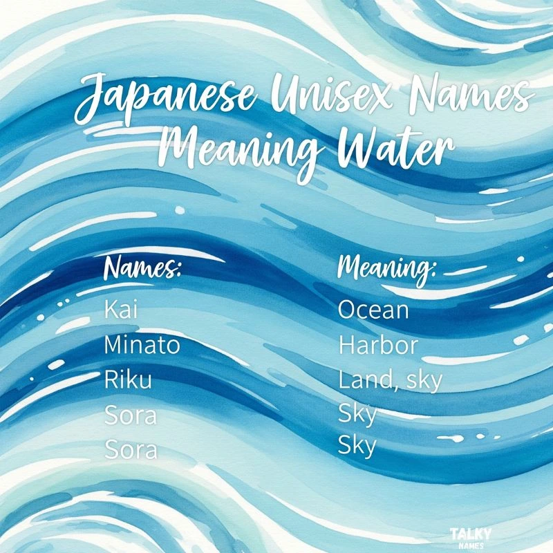 Japanese Unisex Names Meaning Water 