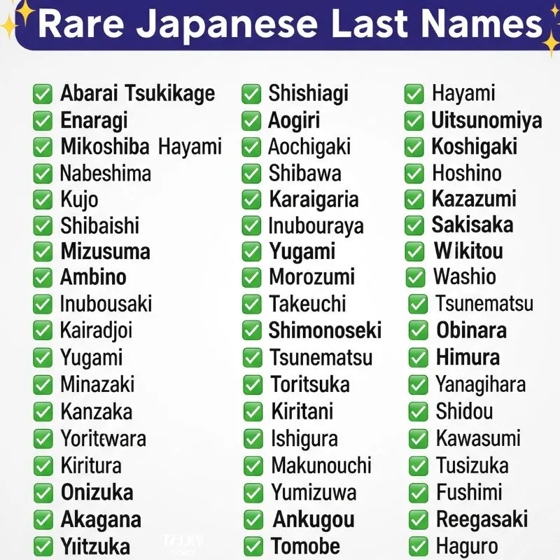 Rare Japanese Last Names