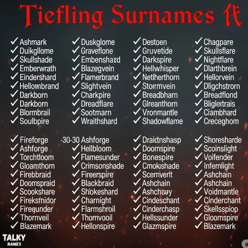 Tiefling Surnames