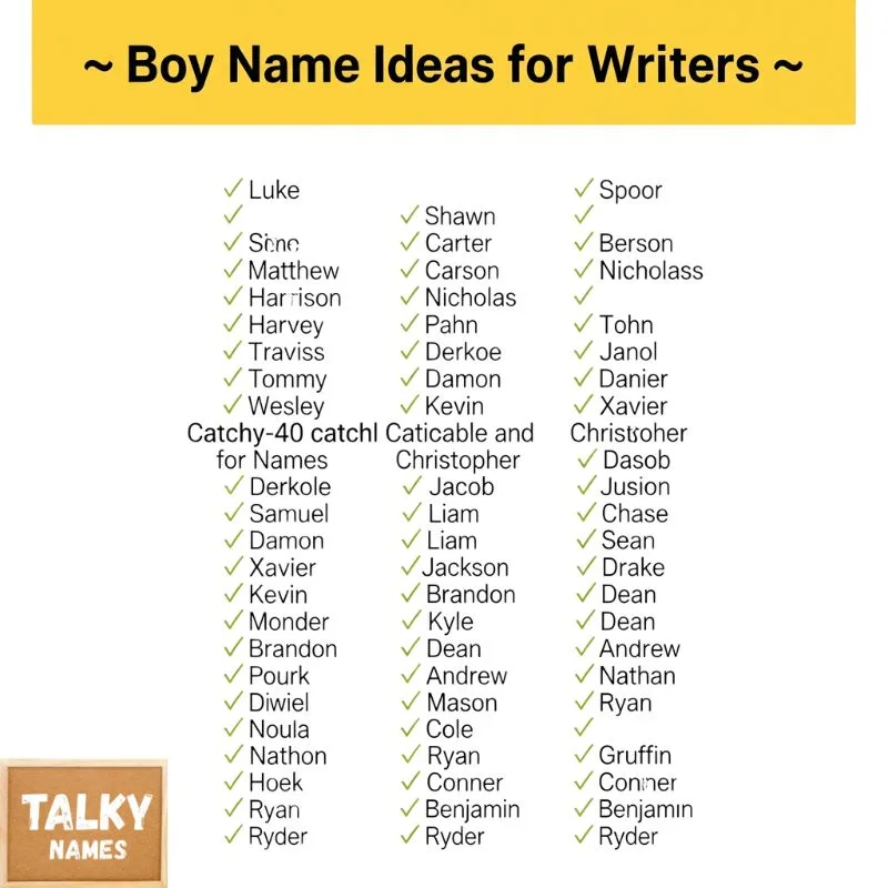 Boy Name Ideas for Writers