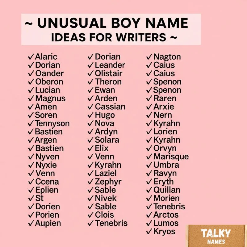 Unusual Boy Name Ideas for Writers