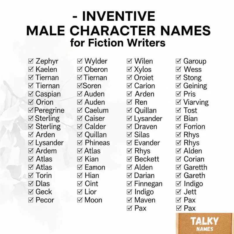 Inventive Male Character Names for Fiction Writers
