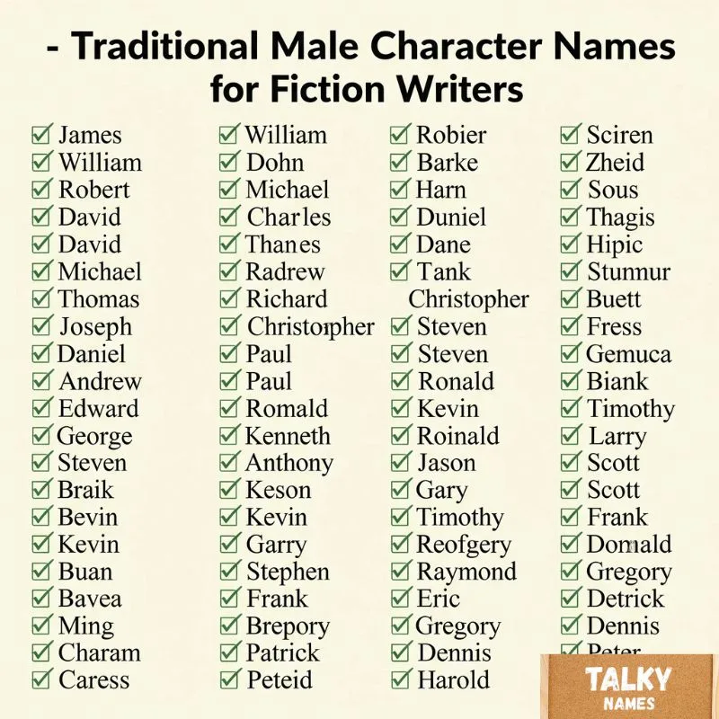 Traditional Male Character Names for Fiction Writers