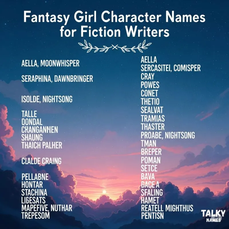 Inventive Girl Character Names for Fiction Writers