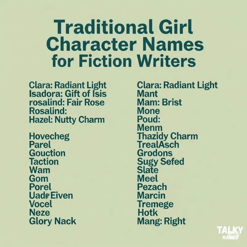 Traditional Girl Character Names for Fiction Writers