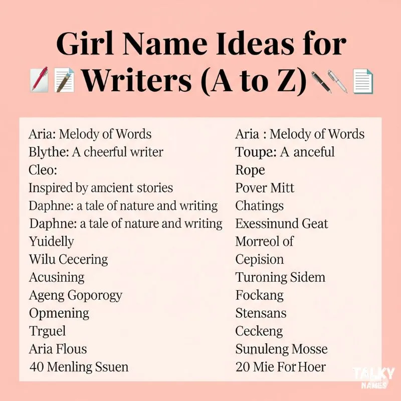 Girl Name Ideas for Writers (A to Z)