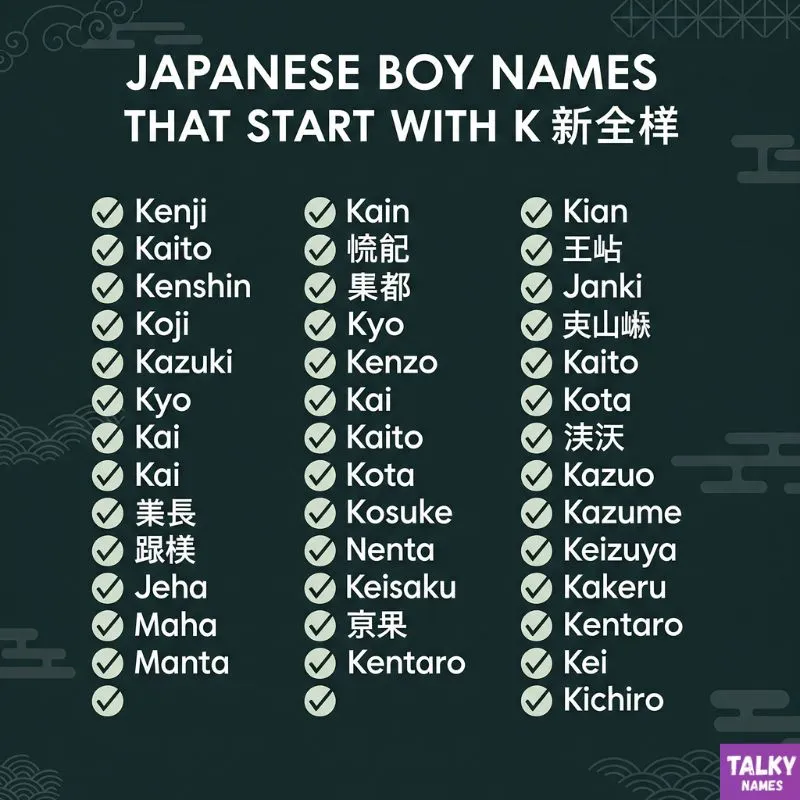 Japanese Boy Names That Start With K