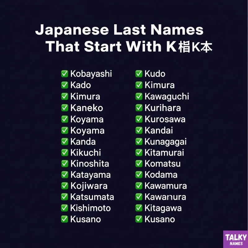 Japanese Last Names That Start With K