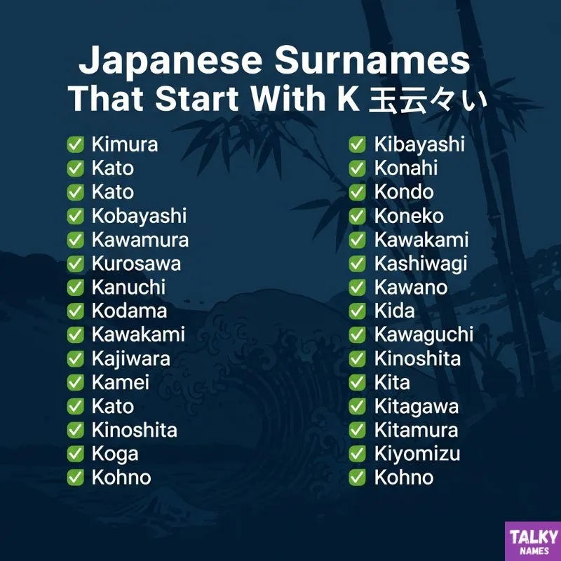 Japanese Surnames That Start With K