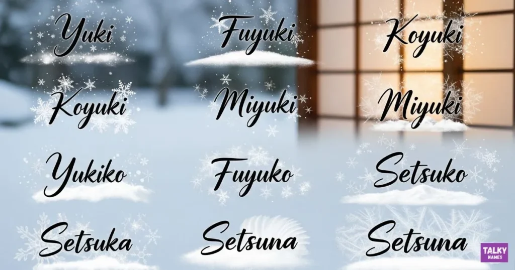 Japanese Names that mean Snow