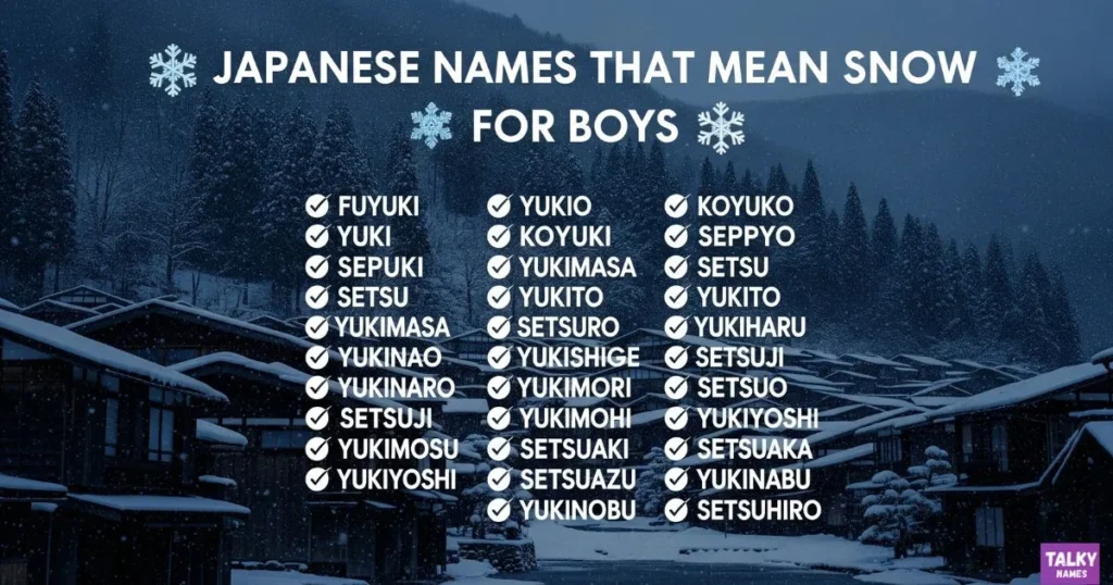 Japanese Names That Mean Snow For Boys
