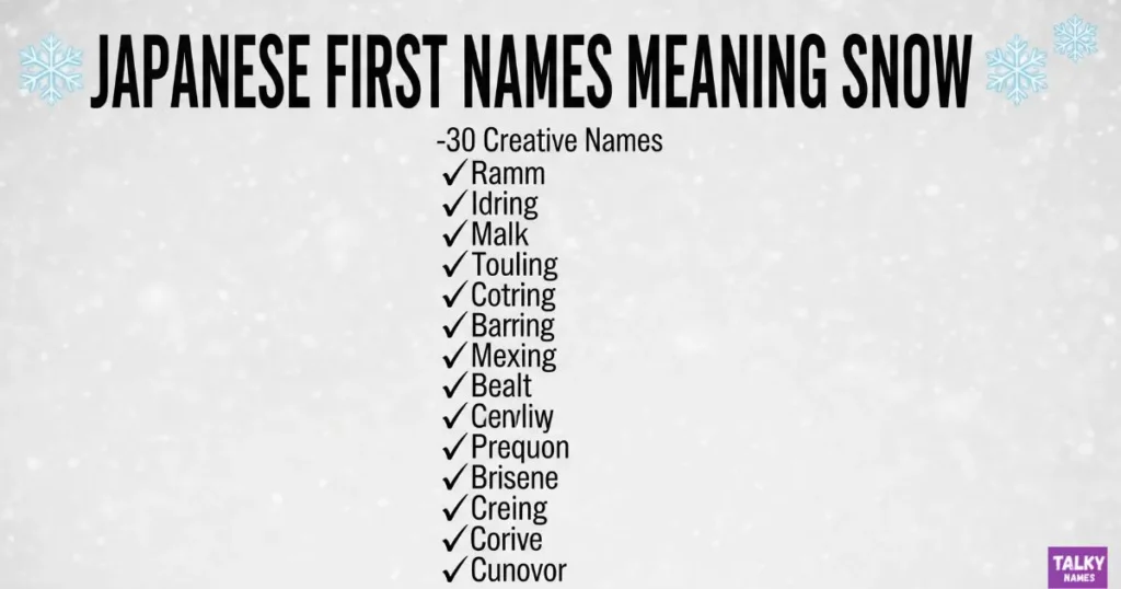 Japanese First Names Meaning Snow