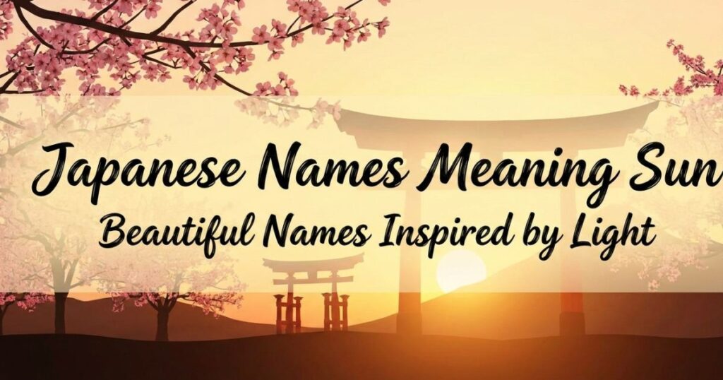 Japanese Names Meaning Sun: Beautiful Names Inspired by Light