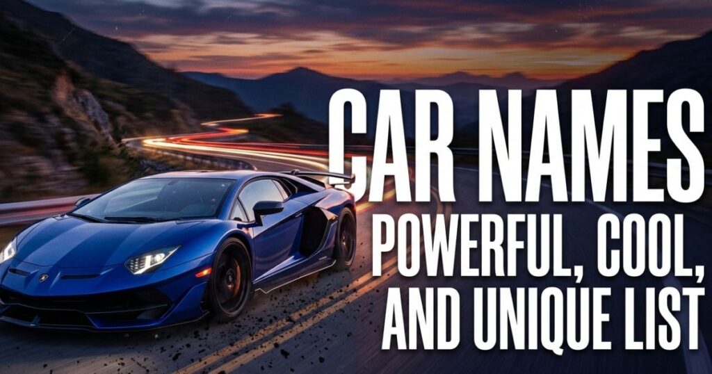 Car Names Powerful Cool and Unique Car Names List  