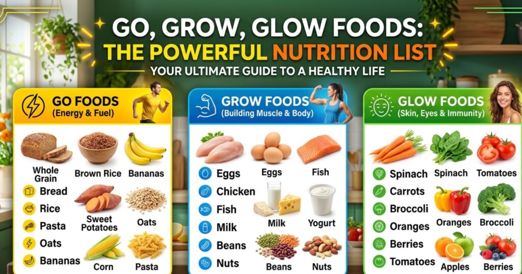 Go Grow Glow Foods Names Powerful Nutrition List