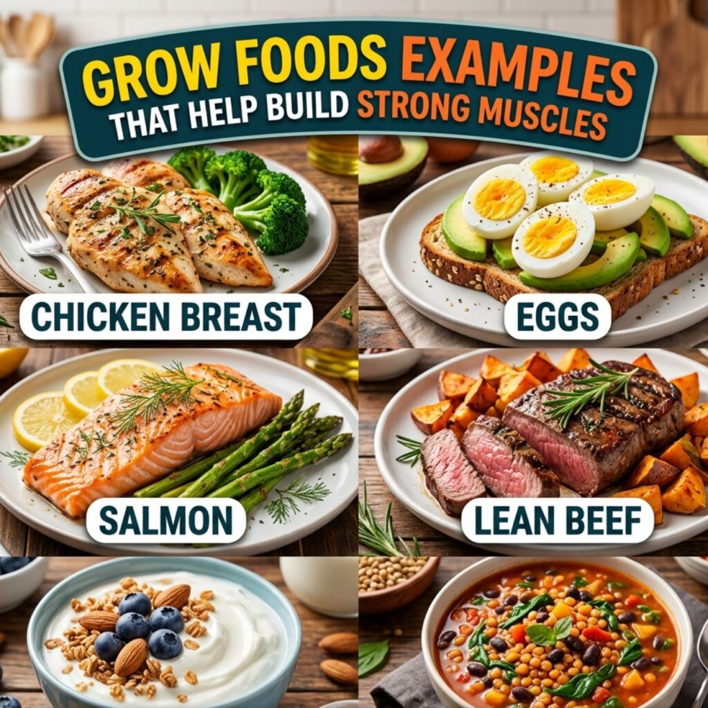 Grow Foods Examples with Names That Help Build Strong Muscles